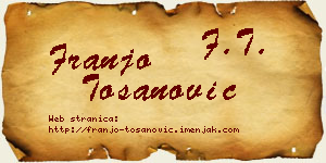 Franjo Tošanović vizit kartica